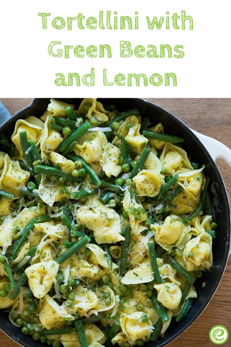 Green Beans And Pasta, Broccoli Tortellini, Summer Budget, Pasta With Green Beans, Meatless Mains, Lemon Green Beans, Sides Recipes, Tortellini Recipes, Basil Pasta