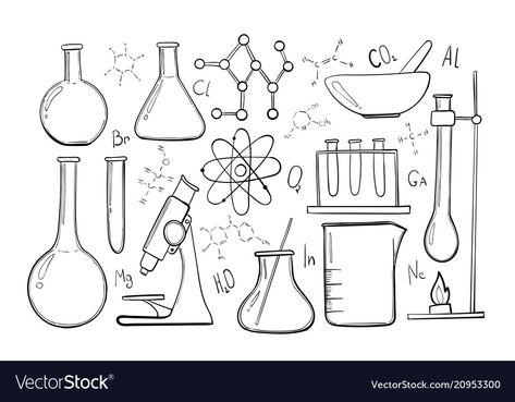 Tela, Flask Drawing, Chemical Experiments, Chemistry Drawing, Value Drawing, Science Drawing, Medical Laboratory Technician, Bubble Drawing, Science Equipment