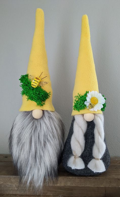 Bumble Bee Gnome Honey Bee Gnome Spring Summer Decoration 265 Bee Baby Shower Decoration, Beard Color, Bee Gnome, Bee Skep, Girl Gnome, Nordic Gnomes, Gnome Gift, Scandinavian Gnomes, Mother Christmas Gifts