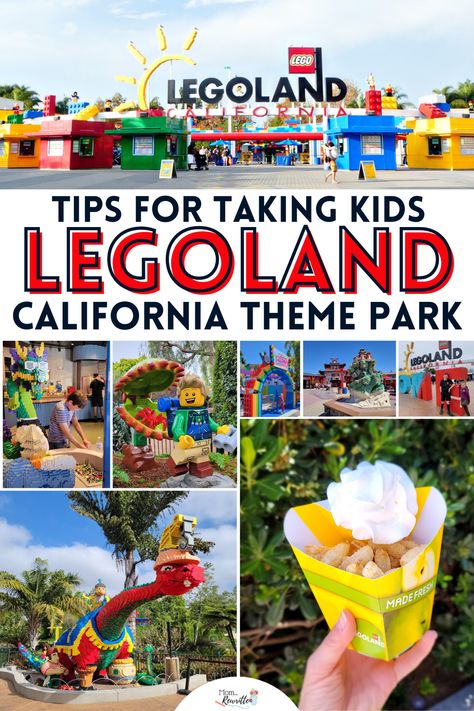 Complete guide to LEGOLAND California in San Diego theme park with tips on rides and attractions, dining, best ages to take, water parks and special events. Find out everything about this unique amusement park including what to do with babies and teenagers, thrill rides and where to build with LEGO bricks. Tips on how to maximize your time and what attractions are a can't miss at this Carlsbad destination! Find out more about discount tickets and how to stay at the LEGOLAND or Castle Hotel. Things To Do In California With Kids, San Diego Legoland, Legoland California Tips, San Diego Trip With Kids, Legoland Surprise Trip Kids, Christmas Tumblr, San Diego Neighborhoods, California With Kids, Legoland California