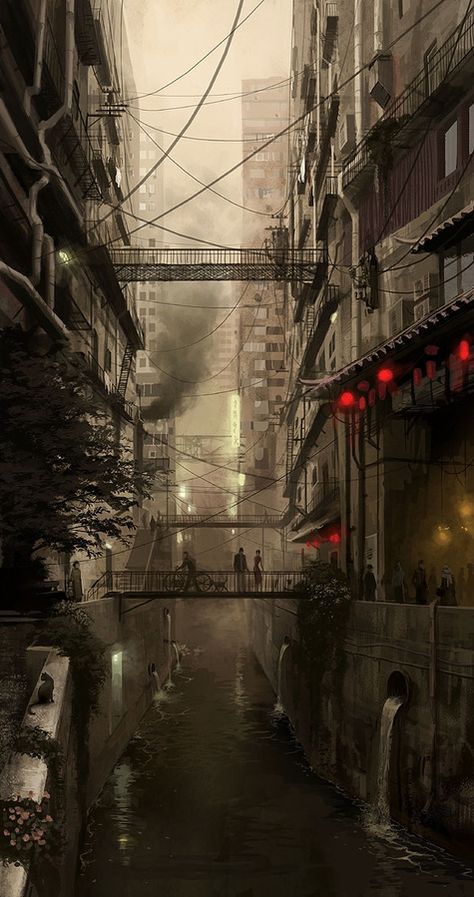 Ville Cyberpunk, Art Cyberpunk, Sci Fi City, Tall Buildings, Cyberpunk Aesthetic, Cyberpunk City, Have Inspiration, Fantasy City, Fantasy Places