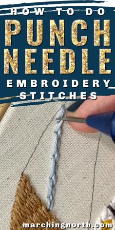 Russian Punch Needle Embroidery, Ultra Punch Needle Embroidery, Punch Needle Beading, Punch Needle Satin Stitch, Push Needle Art, Needle Punch Embroidery Tutorials, Different Punch Needle Stitches, Embroidery Punch Needle Tutorial, Punch Needle Embroidery Stitches