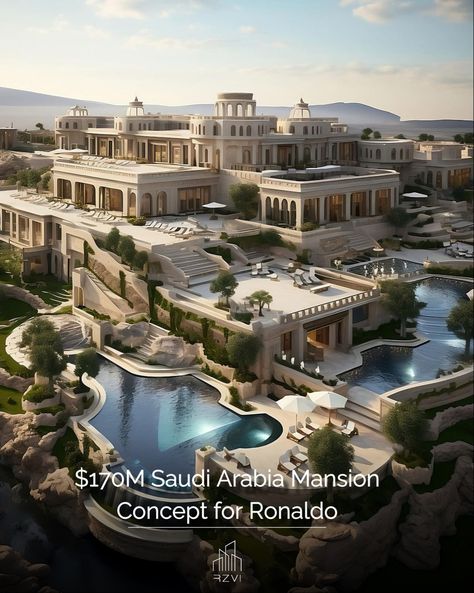 What do you think of this Cristiano Ronaldo $170 Million mansion concept? Credit to Mansionisti on IG #class #exclusive #luxury #view #mansion #architecture #fyp Mansion Designs Exterior, Billionaire Houses Mansions, Luxury Mansion Exterior, Dream Mansion Exterior Luxury Houses, Luxurious Mansions Interior, Mansion Architecture, Huge Mansion, Cool Mansions, Elegant Mansion