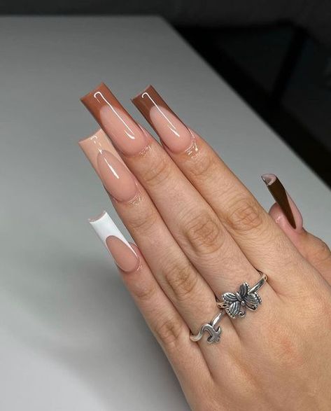 French Thanksgiving Nails, French Tip Thanksgiving Nails, Brown Nails Thanksgiving, Cute Fall Nails French Tips, November Color Nails, 2024 Nail Inspo Square, Fall Thanksgiving Nails Acrylic, Minimalist Thanksgiving Nails, November Acrylic Nail Designs