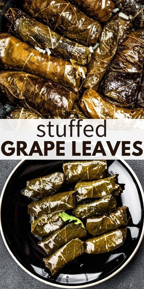 Stuffed Grape Leaves Recipe, Grape Leaves Recipe, Meze Platter, Stuffed Grape Leaves, Vegan Rice, Middle Eastern Dishes, Grape Leaf, Mediterranean Dishes, Goulash