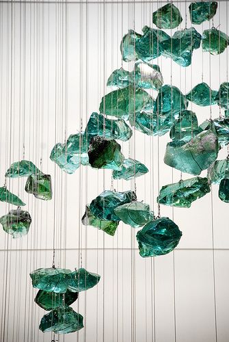 Hanging Sculpture by Jocelyn Bassler, via Flickr Restaurant Lighting, Sculpture Installation, Custom Lighting, Model Homes, Ceiling Design, 인테리어 디자인, Light Art, Installation Art, Ceiling Lamp