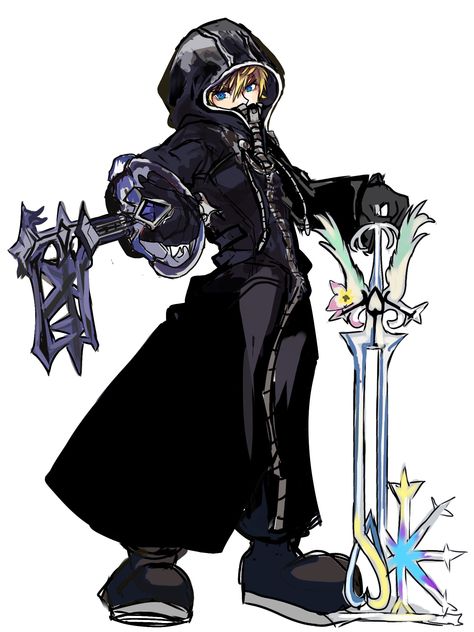 Kingdom Hearts Character Design, Roxas Kingdom Hearts Icon, Sora Kingdom Hearts Icon, Kingdom Hearts Icon, Jrpg Characters, Kh Sora, Sora Kh, Kingdom Hearts Sora, Roxas Kingdom Hearts