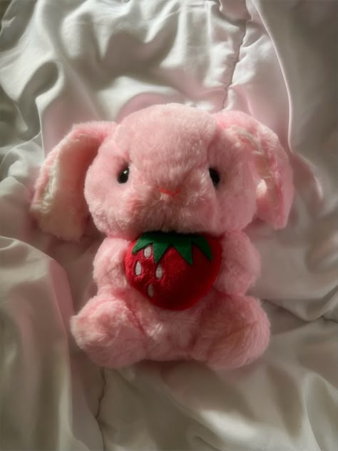 Pink Plushie, Bunny Plushies, Strawberry Plushies, Strawberry Bunny, Strawberry Stuffed Animal, Strawberry Plushie, My Melody Strawberry Plush, Strawberry Bunny Plush, Rilakkuma Plushie Strawberry