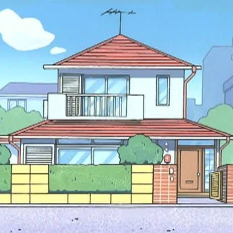 Shinchan Shin Chan House Drawing, Shinchan House Drawing, Shin Chan House, Shinchan House, Doraemon House, Grpahic Design, Best Cartoon Shows, Whimsical Art Journal, Carport Designs