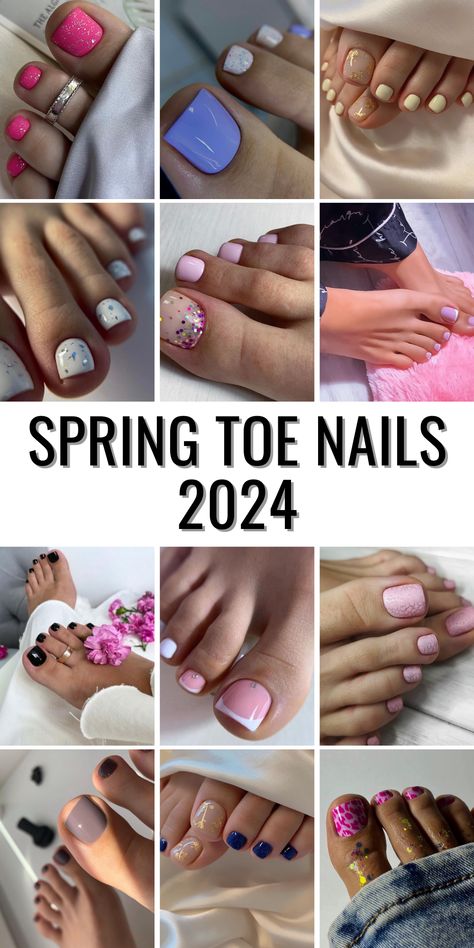 Spring Toe Nails: Seasonal Splendor at Your Feet - divagaze.com Spring Toe Nails, Trending Pedicure, Spring Pedicure, Pedicure Designs Toenails, Simple Spring Nails, Pedicure Ideas, Pedicure Colors, Gel Toe Nails, Toe Nail Color