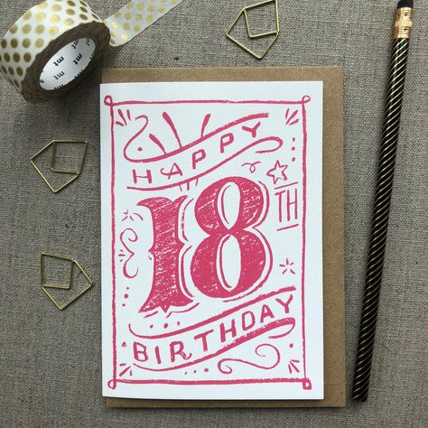 18th Chalkboard Birthday Card. We love hand-drawn chalkboard lettering, so we created this 'good to chalk' card range to celebrate those special birthdays in style. 18th Chalkboard Birthday Card. Originally hand-drawn in chalk, each milestone birthday card is reproduced on high quality card. Whether you're celebrating an 18th, 21st, 30th, 40th, 50th, 60th 70th 80th 90th 100th you can have a stylish birthday card that feels special. Great for men and women, these cards are fun and full of great t 18th Birthday Cards Ideas, 18th Cards Birthday, Birthday Card Ideas 18th, 18th Card Ideas, Birthday Card 21st Birthday, 18th Birthday Gift Card Ideas, Homemade 18th Birthday Cards, Birthday Card For A Man, 18th Bday Card Ideas