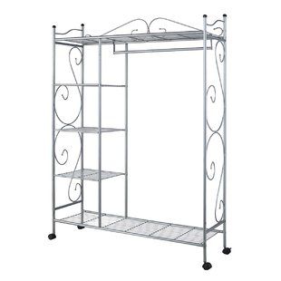 Latitude Run Merissa 47" Closet System | Wayfair Gray Closet, Organiser Son Dressing, Rolling Clothes Rack, Storage Solutions Closet, Clothes Racks, Closet Shelf Organization, Home Storage Solutions, Closet Rod, Closet Shelves