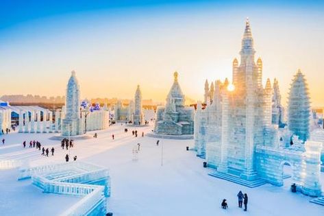 Harbin, China - 10 Coldest Cities in the World | The Discoverer Harbin China, Winter Horse, Lake Baikal, Winter Air, Snow Fun, Denali National Park, Harbin, Tropical Getaways, Futuristic Architecture