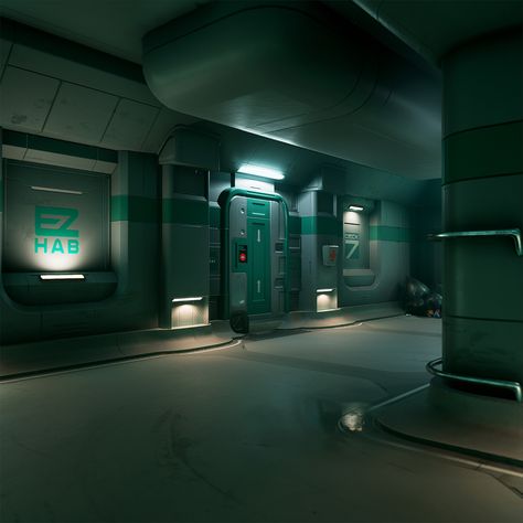 This was my Final Year Project for University, I decided to base it on the Port Olisar EZ Hab environment while also adding my own original environment onto it (Botany Lab), I used the Deferred Mesh Decal workflow with weighted normals to be as accurate as possible, utilizing procedural blueprints for wear and tear with Decals to break up the environment. This piece received 3rd at Gradex an Industry Judged Internal competition at Staffordshire University for Environment Art. Botany Lab, Plant Creature, Lego Architecture Building, Sci Fi Laboratory, Scifi Corridor, Sci Fi Props, Spaceship Interior, Enemy Of The State, Beyond The Horizon