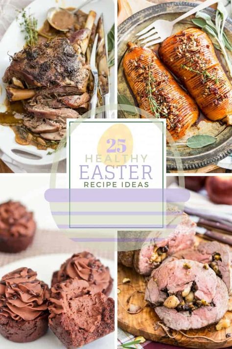 Easter Menu Recipe Ideas • The Healthy Foodie Easter Recipes Ideas, Easter Meals, Healthy Easter Treats, Healthy Thanksgiving Desserts, Healthy Easter Recipes, Menu Recipe, Easter Recipe, Healthy Gourmet, Menu Recipes