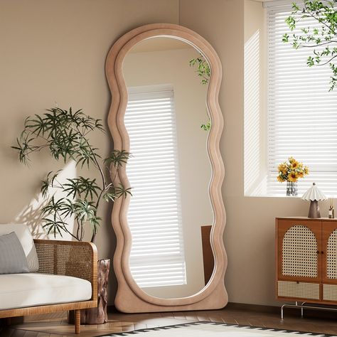 Faster shipping. Better service Oversized Floor Mirror, Wall Decor Mirror, Mirror Full Length, Boho Mirror, Wavy Mirror, Floor Sink, Frame Light, Mirror Shop, Bedroom Mirror