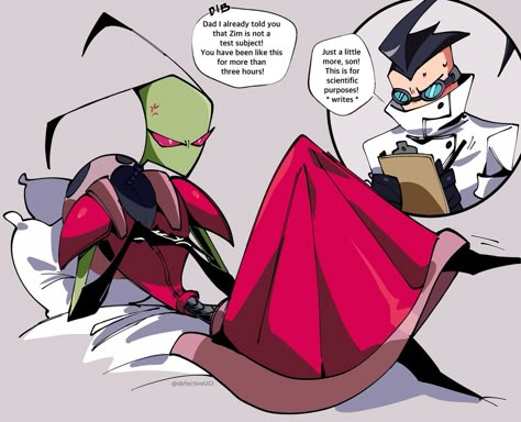 Tallest Zim Au, Zim X Tallest, Invader Zim The Tallest, Invader Zim Tallest, Invader Zim Comic, Professor Membrane, Dib X Zim, Invader Zim Fanart, Invader Zim Zadr