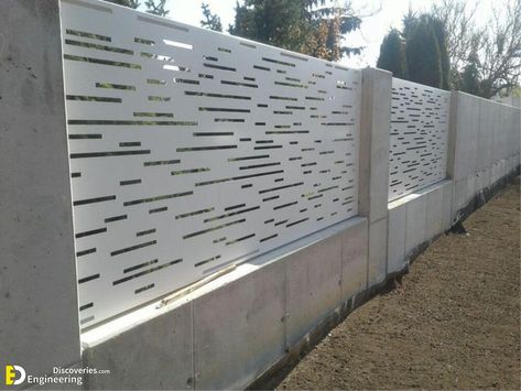 30 Modern Fence Design Ideas | Engineering Discoveries Fence Design Ideas, Pintu Interior, Balcony Glass Design, Steel Railing Design, Fence Wall Design, Compound Wall Design, Gate Wall Design, Modern Fence Design, House Fence Design