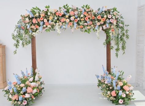 ✿Specifications Garland: 1.6FT*8.2FT/50CM*250CM Aisle flower: 1FOOT*1.1FT/30CM*35CM ✿Customization/personalization Our arrangements allow you to personalize the size and shape, ensuring a seamless fit. Furthermore, you have the freedom to choose from a wide range of colors and easily replace flowers to align with your desired theme. For a truly bespoke experience, we invite you to follow these links for customized orders inspired by our original arrangement. Furthermore, we understand that the c Pastel Wedding Arbor, Wedding Flowers Arbor, Wedding Flower Arch Outdoor, Floral Arbor Wedding, Arbor Decorations Wedding, Arbor Flowers Wedding, Floral Wedding Arbor, Blue And White Floral Wedding, Blue And Peach Wedding