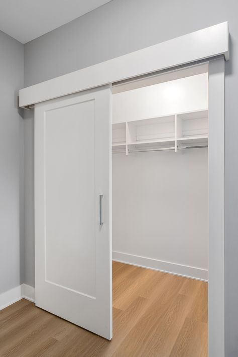 Skidding Closet Doors, Hallway Sliding Doors, Closet Storage Sliding Doors, Double Sliding Door Closet Organization, Ceiling Sliding Door Track, Sliding Door With Hidden Track, Hanging Sliding Doors From Ceiling, Barn Door With Hidden Track, Hidden Barn Door Track