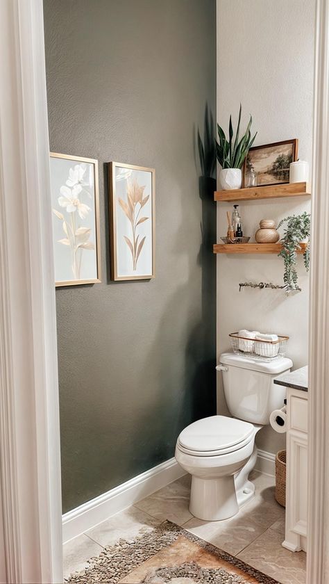 Small Half Bathroom Remodel, Small Half Bathroom, Half Bathroom Remodel, Half Bathroom Decor, Remodel Small Bathroom, Toilet Room Decor, Restroom Decor, Small Bathroom Ideas On A Budget, Small Bathroom Ideas Modern