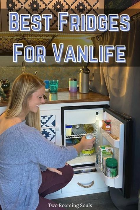 Best Fridges For Campervans | Ultimate Guide - tworoamingsouls Van Life Fridge, Camper Van Fridge, Van Living Hacks, Van Fridge, Vanlife Hacks, Vehicle Living, Campervan Hacks, Vanlife Tips, Skoolie Living