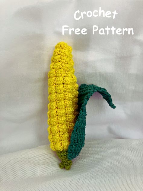 Free Crochet Vegetable Pattern, Crochet Corn Cob Free Pattern, Veggie Crochet Free Pattern, Corn Amigurumi Free Pattern, Gourd Crochet Pattern Free, Corn On The Cob Crochet Pattern, Crochet Squash Free Pattern, Crochet Fruits And Vegetables Free Pattern, Crochet Brocolli Free Pattern