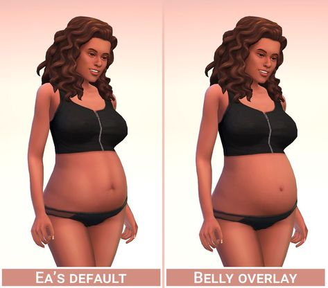 Pregnant Belly Overlay.

🍼 I don’t like that when a Sim is pregnant, the game uses their usual skin texture. It gives a strange look to the Sim’s pregnant belly. So I’ve created an overlay looking a... Sims 4 Pregnancy Belly Overlay, Sims 4 Pregnant Belly, Sims 4 Pregnant Belly Overlay, Sims 4 Belly Overlay, Overlay Sims 4, Sims 4 Cleavage Overlay, Sims 4 Maternity Cc, Sims 4 Cc Pregnancy Clothes, Mods Sims 4