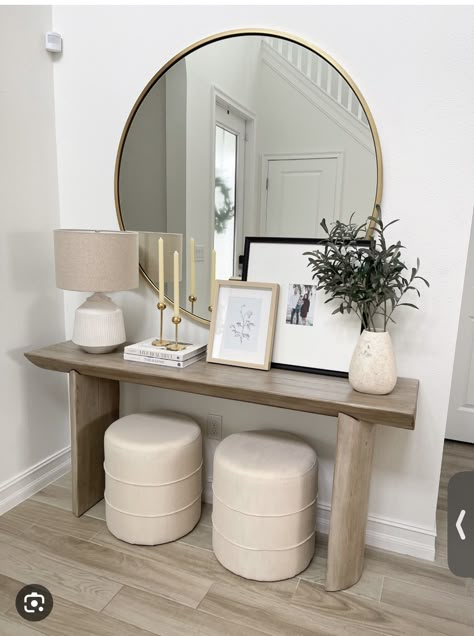 How To Style A Console Table, Reclaimed Wood Console Table, Home Entrance Decor, Entrance Decor, Wood Console Table, Wood Console, Free Interior Design, House Entrance, House Inspo