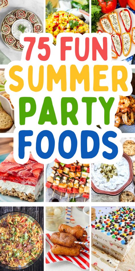 Pool party food Backyard Party Food Buffet Summer, Essen, Food Ideas For Party Entertaining, Fresh Party Food, Menu Ideas For Birthday Party, Party Platers Ideas, Easy Food For Outdoor Party, What To Bring To A Bbq Parties, Easy Recipe For Party