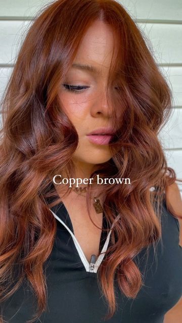 HAIR COLORIST LI,NY| Amber Todaro on Instagram: "This color was literally MADE for her 🔥🤎🤠 • • • • • Redhead, red hair, cowboy copper , brunette , hair color goals #cowboycopper #redhead #ginger #brunette #fallhaircolor #trendinghair" Cowboy Copper Shadow Root, Cowboy Copper Hair Tan Skin, Cowboy Caviar Hair Color, Brunette Cowboy Copper, Cowboy Copper Hair With Bangs, Cowboy Copper Hair Green Eyes, Nails With Red Hair, Brown Copper Hair Color Dark Auburn, Red Hair For Tan Skin