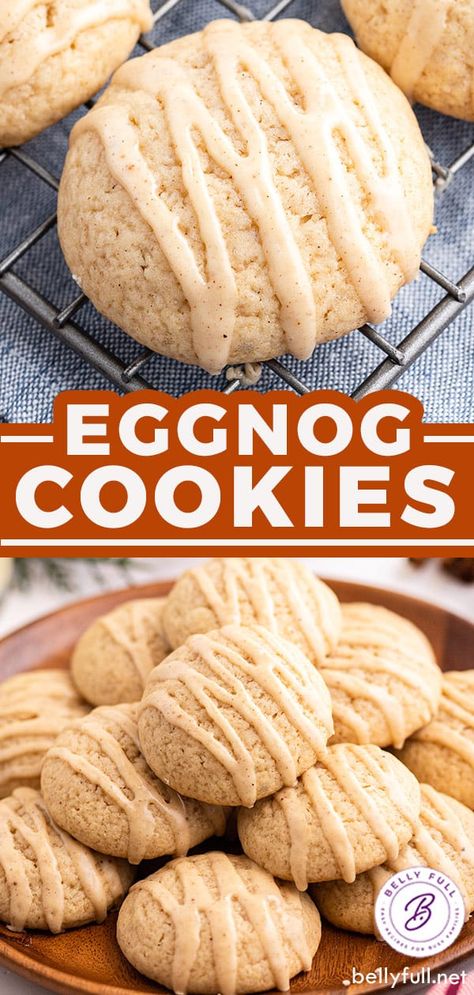 Eggnog Cookies With Rum, Gingerbread Cookie With Eggnog Icing, Soft Eggnog Cookies, Eggnog Peanut Butter Balls, Egg Nog Cookies Easy, Egg Nog Sugar Cookies, Eggnog Cookies Easy, Eggnog Cookies Christmas, Best Soft Christmas Cookies