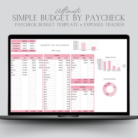 Simple Budget by Paycheck Spreadsheet | Finance Planner | Excel Budget Template | Budget Planner | Expense Tracker | Pink undatedyearlyplanner #paperplannerclub #plannerbrand. Expenses Spreadsheet, Budget Template Google Sheets, Budget Template Excel Free, 2024 Planning, Budgeting Template, Biweekly Budget, Budget By Paycheck, Budget Monthly, Excel Budget Spreadsheet