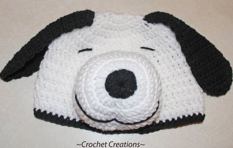 Crochet Snoopy Dog Child Hat      Enjoy this Snoopy Hat Pattern!                          My Crochet You Tube Channel:  https://www.youtube... Snoopy Hat, Crochet Snoopy, Kids Hats Patterns, Disney Crochet, Crochet Character Hats, Crochet Animal Hats, Child Hat, Dog Beanie, Snoopy Dog