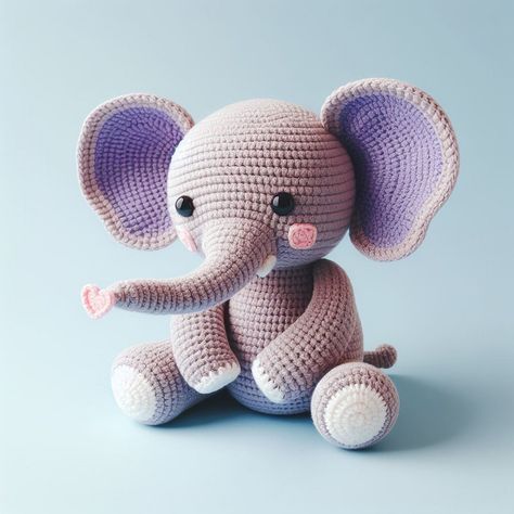 Crochet Elephant Pattern Free, Amigurumi Elephant Pattern, Elephant Amigurumi, Amigurumi Projects, Crochet Elephant Pattern, Doll Amigurumi Free Pattern, Tutorial Amigurumi, Crochet Teddy Bear Pattern, Crochet Dolls Free Patterns