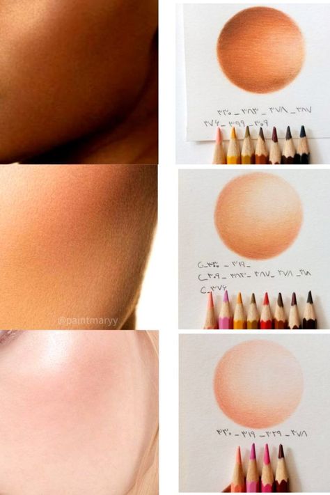 How To Draw Different Skin Tones, Color And Value Art, Skin Color Chart Drawing, Color Pencil Skin Tones, How To Color Skin Colored Pencil, Colored Pencil Hair Tutorial, How To Shade Colored Pencils, How To Use Color Pencils, How To Colour Skin With Pencils