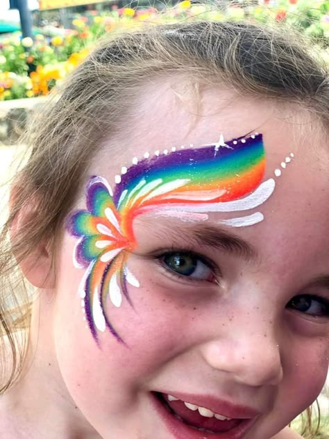 Simple Face Paint, Halloween Face Paint Ideas, Kids Halloween Face, Face Painting Halloween Kids, Rainbow Face Paint, Halloween Face Paint, Face Paint Ideas, Glitter Bar, Face Painting Stencils