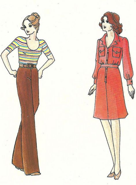 Fall/Winter 1975 | Flickr - Photo Sharing! 70s Fashion Sketches, 1970s Fashion Sketches, 1980s Fashion Illustration, 70s Fall Fashion Magazine, 1970 Outfits, 1970s Plaid Skirt, 1980 Fashion, Clothing Templates, 70s Women