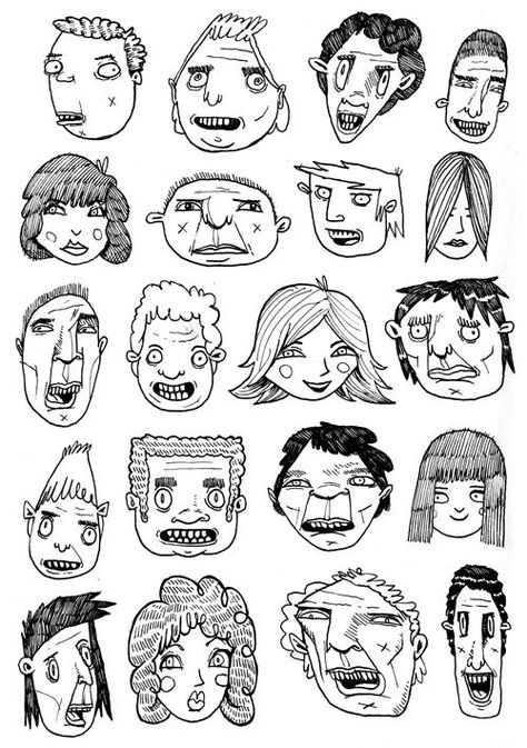 Weird Faces Drawing, Greg Kletsel, Doodle People, Weird Drawings, Paintings Abstract, Disney Tips, Arte Inspo, Cartoon Faces, Weird Art