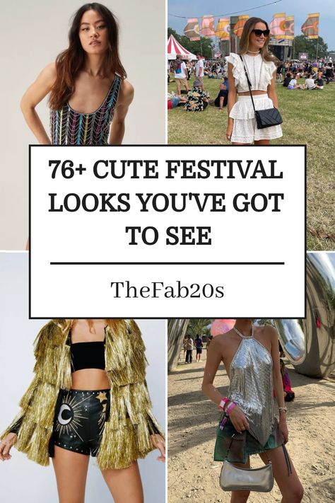 I LOVE these fun festival outfit ideas! I am obsessed with these trendy festival outfits perfect for the summer festival coming up... Bottlerock Festival Outfit, 2024 Festival Trends, Festival Outfit 2024 Summer, Railbird Festival Outfit, Lightning In A Bottle Festival Outfit, Electric Forest Festival Outfits, Easy Festival Outfits, Festival Outfit Cold Weather, Night Festival Outfit