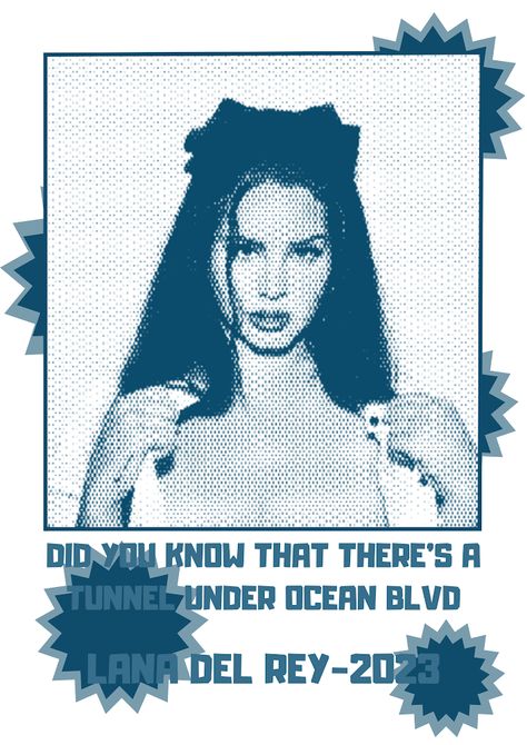 Ocean Blvd Poster, Posters Celebrities, Lana Shirt, Under Ocean, College Poster, Lana Del Rey Love, Lana Del Rey Lyrics, Ocean Blvd, Blues Artists