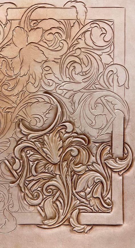 Leather Carving Patterns Free, Diy Leather Working, Handmade Leather Work, Leather Handbag Patterns, Custom Leather Work, Leather Working Patterns, Steampunk Leather, Leather Tooling Patterns, Tooling Patterns