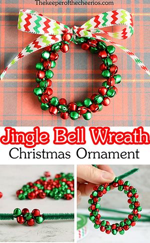 Jingle Bell Wreath, Jingle Bell Crafts, Bell Wreath, Handmade Christmas Crafts, Christmas Tree Ideas, Preschool Christmas, Holiday Crafts Christmas, Christmas Ornaments Homemade, Colorful Christmas Tree