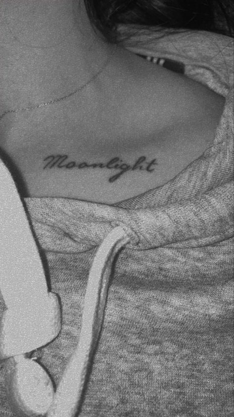 Moonlight Tattoo Word, Ariana Inspired Tattoos, Moonlight Tattoo Ideas, Ariana Grande Inspired Tattoos, Ariana Grande Tattoos Inspired, Moonlight Tattoo, Cousin Tattoos, Ariana Grande Tattoo, Art Inspired Tattoos