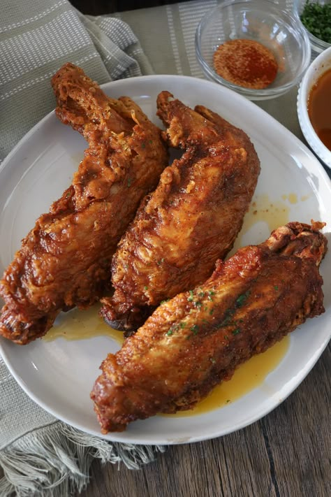 OneStopChop - THESE DEEP FRIED TURKEY WINGS OMG 😮‍💨🤤😮‍💨🤤... Fried Turkey Chops, Deep Fried Turkey Wings, Fried Turkey Wings, Turkey Chops, O Taste And See, Deep Fried Turkey, Cajun Butter, Diet Changes, Dinner Snacks