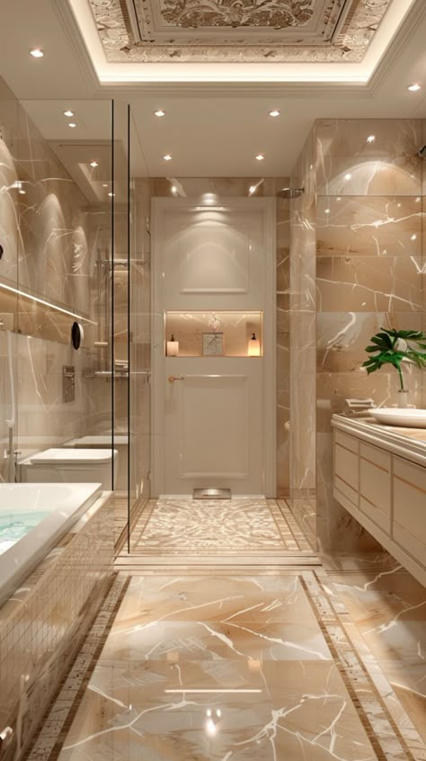 Dream Bathrooms Luxury Modern, Mid Century Modern Bathroom, Bathroom Decor Luxury, Bathroom Design Luxury, Dream Bathrooms, Stylish Bathroom, Elegant Bathroom, Dream House Interior, Bathroom Style