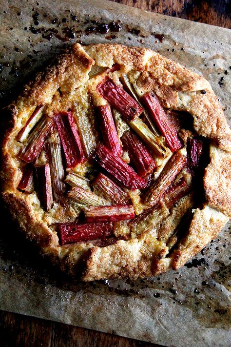 Rhubarb-Frangipane Galette | Alexandra's Kitchen Rhubarb Galette, Rhubarb Tart, Crumble Pie, Galette Recipe, Rhubarb Recipes, Flaky Pastry, Almond Cream, Pastry Dough, Love Eat