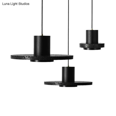 This modern and stylish “Flat Round Ceiling Lighting Simplicity Terrazzo Single-Bulb Black Hat Hanging Lamp” is sure to be an eye-catching accent in any home. It is designed with a round canopy shape and comes in a sleek black color. This hanging lamp has a fixture type of with shade, and is crafted from stone for a sturdy and beautiful look. The size of the lamp is 7" 11" 13" in width and 6" in height. The voltage of this lamp is suitable for both 110v-120v and 220v-240v. The bulb’s base is E26 Pendant Light Set, Pendant Light Styles, Round Ceiling, Fluorescent Tube, Pendant Light Design, Suspension Design, Luminous Colours, Black Pendant Light, Black Pendant