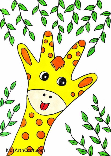 Kids Animal Drawing, Drawing For Toddlers Easy, Handprint Drawing, Kids Art And Craft, Toddler Drawing Ideas, Zoo Animal Drawings Easy, 1st Grade Art, Zoo Drawing For Kids Easy, Drawing For Kids Easy Children