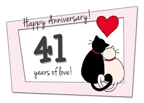 Happy 41st Wedding Anniversary - Two cats in love card #Ad , #SPONSORED, #st, #Wedding, #Happy, #love Happy 23rd Anniversary, Two Cats In Love, 42nd Wedding Anniversary, 41st Wedding Anniversary, 29th Wedding Anniversary, 23rd Wedding Anniversary, Happy 11th Anniversary, 18th Wedding Anniversary, 21st Wedding Anniversary